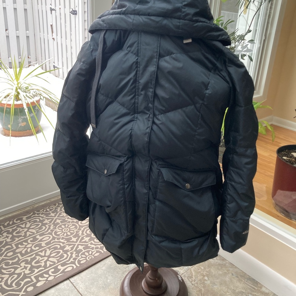 Eddie Bauer Charcoal Olive Hooded Puffer Coat